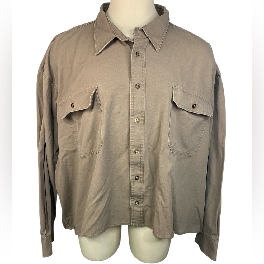 Cabelas Tan Long Sleeve Button Up Shirt Men’s 5XL